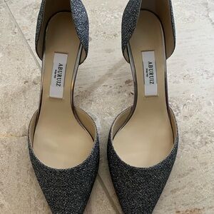 Women's Glitter Black Heels New